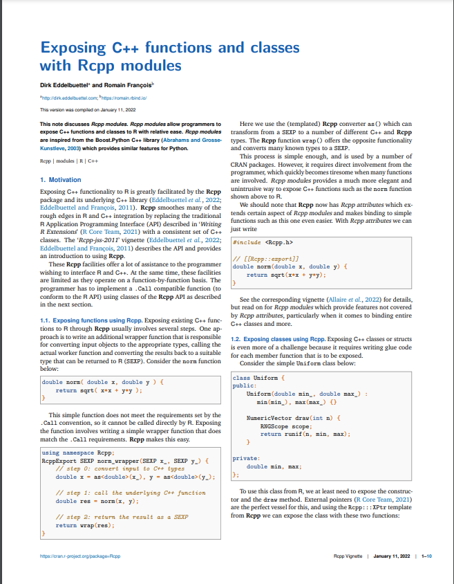 Rcpp Modules